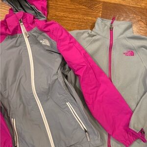 The North Face Kids' Pink and Gray Raincoat Set